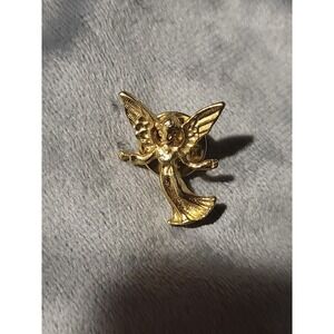 Guardian Angel Gold Tone Vintage Lapel Pin Hat Tie Tack Christmas‎
